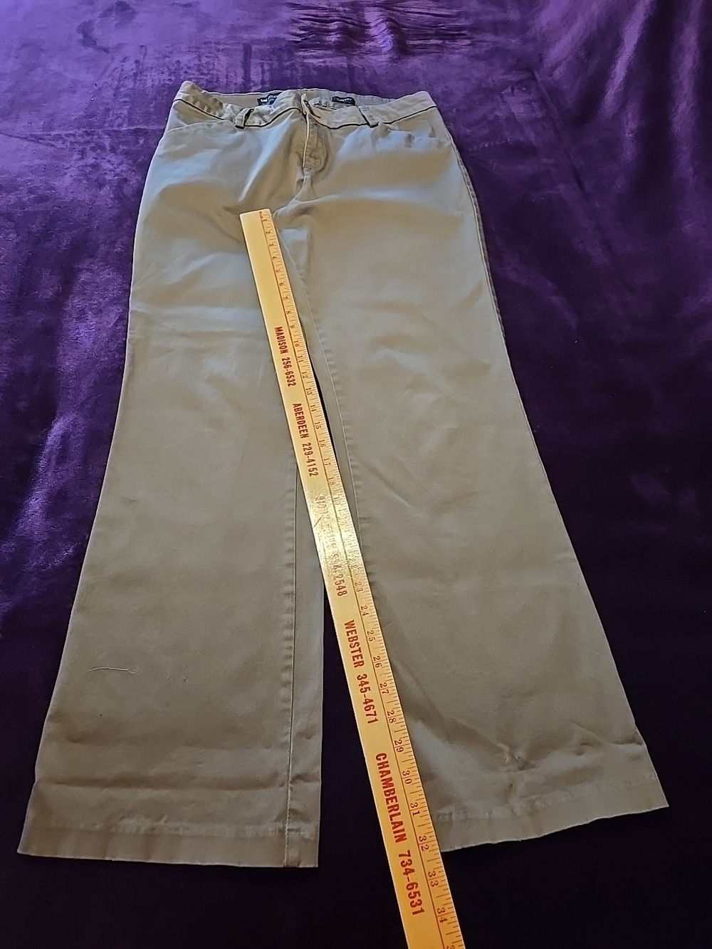 Lee Modern Series Curvy Fit Casual Women's Khaki Pants Wide Leg Size 16Long GUC